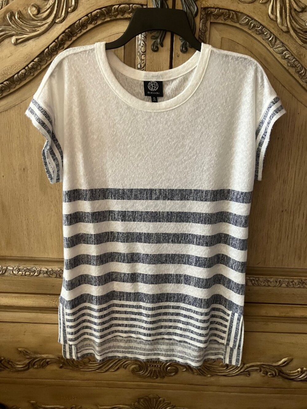 BOBEAU - Linen look - Marine inspired Hi-Low Tunic - Medium NWOT